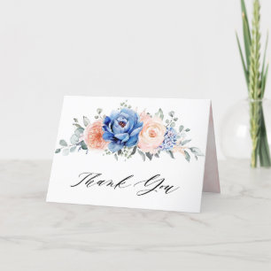 Navy Blue Slate Dusty Blush Vrijgezellenfeest Bedankkaart