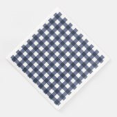 Navy Blue Small Classic Gingham Check Pset Servet (Hoek)