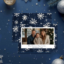 Navy Blue Snowflake Kerstfoto