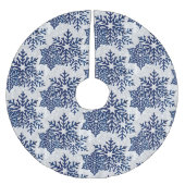 Navy Blue Snowflakes Kerstboom Rok (Voorkant)