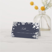 Navy Blue Snowflakes Winter Wedding (Voorkant)