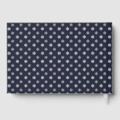 Navy Blue Snowflakes Winter Wedding Gastenboek (Achterkant)