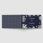 Navy Blue Snowflakes Winter Wedding Gastenboek (Volledig)