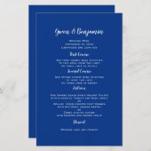 Navy Blue Solid Affordable Wedding Menu Sjabloon (Voorkant / Achterkant)