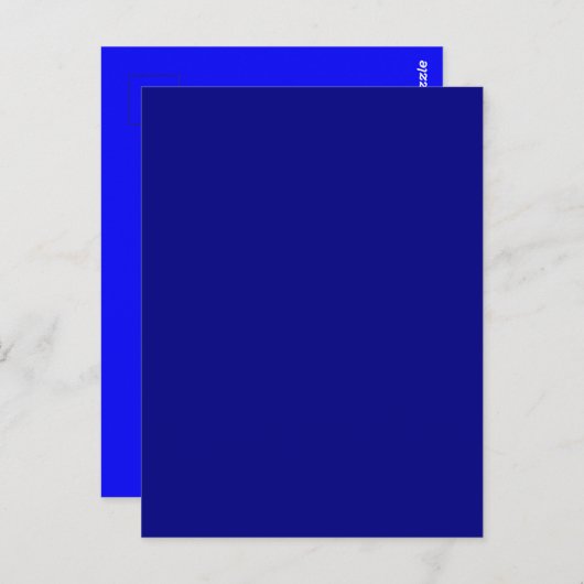Navy Blue Solid Color Briefkaart (Voorkant / Achterkant)