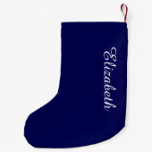 Navy Blue Solid Color past deze aan Kleine Kerstsok (Achterkant)