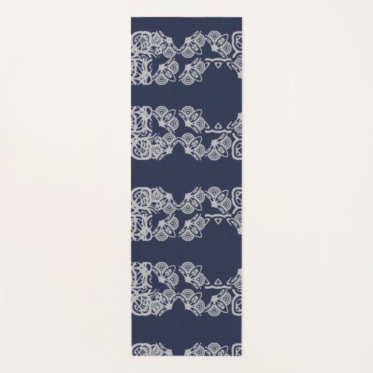 Navy Blue Soothing Pattern Yoga Mat (Voorkant)