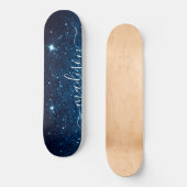 Navy Blue Sparkle Glitter, gepersonaliseerd Skateboard (Voorkant)