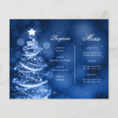 Navy Blue Sparkling Xmas Tree Uitnodigen Programma Flyer (Achterkant)