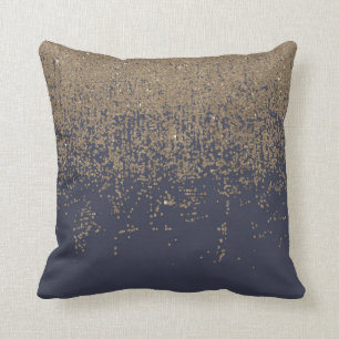 Navy Blue Sparkly Glitter Ombre Kussen