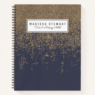 Navy Blue Sparkly Glitter Ombre Notitieboek