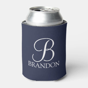 Navy Blue Specialized Script Monogram en Naam Blikjeskoeler