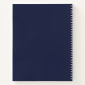 Navy Blue Specialized Script Monogram en Naam Notitieboek (Achterkant)