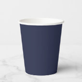 Navy Blue Specialized Script Monogram en Naam Papieren Bekers (Achterkant)