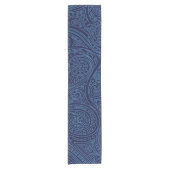 Navy Blue Spiral Pattern Korte Tafelloper (Voorkant)