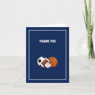 Navy Blue Sports Baby shower Bedankkaart