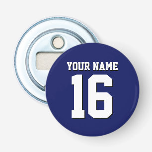 Navy Blue Sports Jersey Team Jersey Button Flesopener