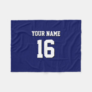 Navy Blue Sports Jersey Team Jersey Fleece Deken