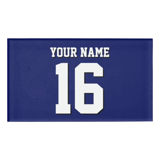 Navy Blue Sports Jersey Team Jersey Naambadge (Voorkant)