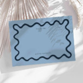 Navy Blue Squiggly Wavy Line Dank u Notitiekaartje