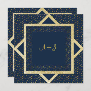 NAVY BLUE STAR GOLD WEDDING LAYERED KAART