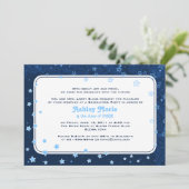 Navy Blue Stars Starry Night Graduation Invitation (Debout devant)