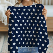 Navy Blue Stars Voeg je eigen naam toe