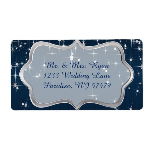 Navy Blue Sterrennacht Etiket (Voorkant)