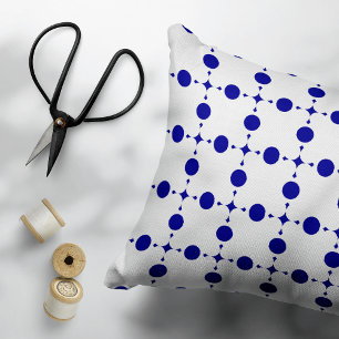 Navy Blue Stippen, Stippenpatroon, Stippen Accent Kussen