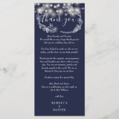 Navy Blue String Lights dank u plaats kaart (Voorkant)