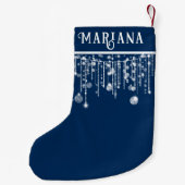 Navy Blue String Lights Kleine kerstkous Kerstsok (Achterkant)