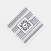 Navy Blue Stripe  Label en monogram Servet (Hoek)