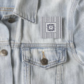Navy Blue Stripe  Label en monogram Vierkante Button 5,1 Cm (In situ)