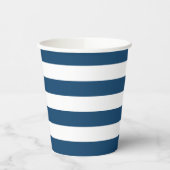 Navy Blue Stripe Paper Cup Papieren Bekers (Links)