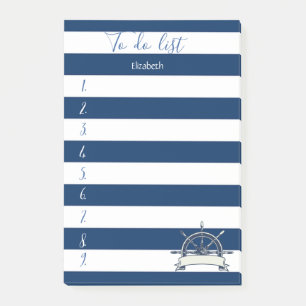 Navy Blue Striped, bootwiel om lijst te doen Post-it® Notes