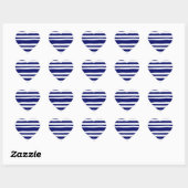 Navy Blue Striped Hart Sticker (Vel)