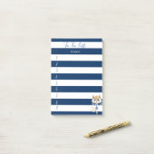 Navy Blue Striped, Kat, om lijst uit te voeren Post-it® Notes (Op bureau)