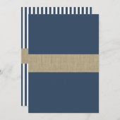 Navy Blue Stripes Baby shower Kaart (Voorkant / Achterkant)