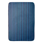 Navy Blue Stripes Bath Mat (Voorkant Verticaal)