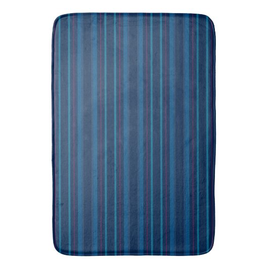 Navy Blue Stripes Bath Mat (Voorkant Verticaal)