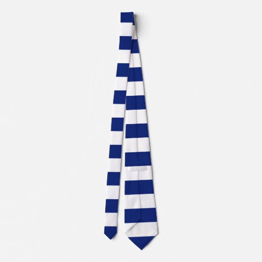 Navy Blue Stripes Nautical Pattern Stropdas (Achterkant)