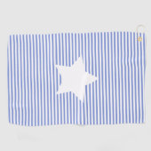 Navy Blue Stripes & White Star Golfhanddoek (Horizontaal)