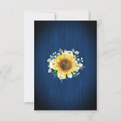 Navy Blue Sunflower Geometric Wedding Save The Date (Achterkant)