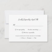 Navy Blue Sunflower Weddenschap RSVP Kaart Meal Ch (Achterkant)