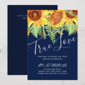 Navy Blue Sunflower Wedding Modern Budget (Voorkant / Achterkant)