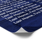 Navy Blue Sunflower Wedding Seating Chart 12 Poster (Hoek)