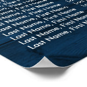 Navy Blue Sunflower Wedding Seating Chart 12 Poster (Hoek)