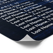 Navy Blue Sunflower Wedding Seating Chart 16 Poster (Hoek)