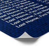 Navy Blue Sunflower Wedding Seating Plan 12 Poster (Hoek)