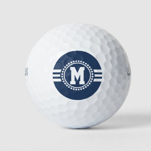 Navy Blue Superstar Monogram Golfballen (Voorkant)